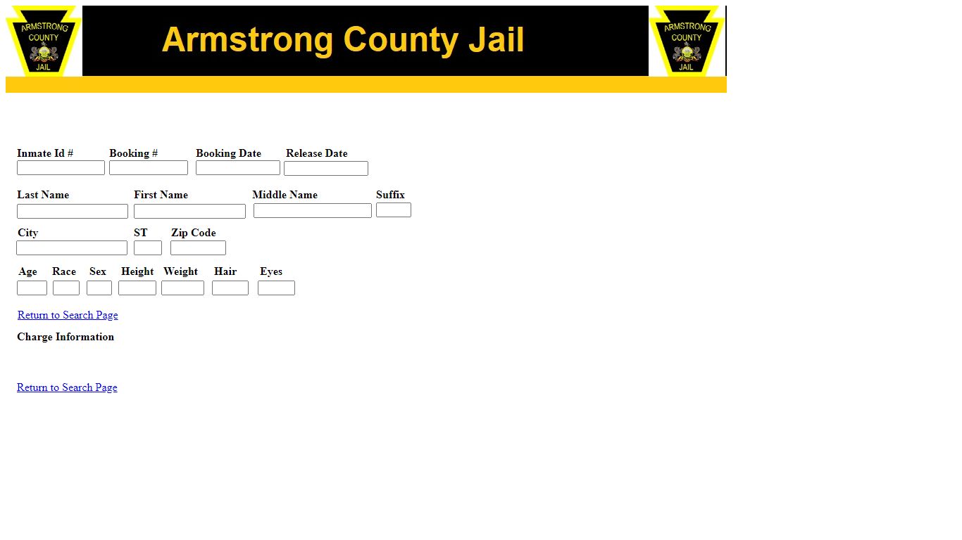 Inmate Information - Armstrong County, Pennsylvania